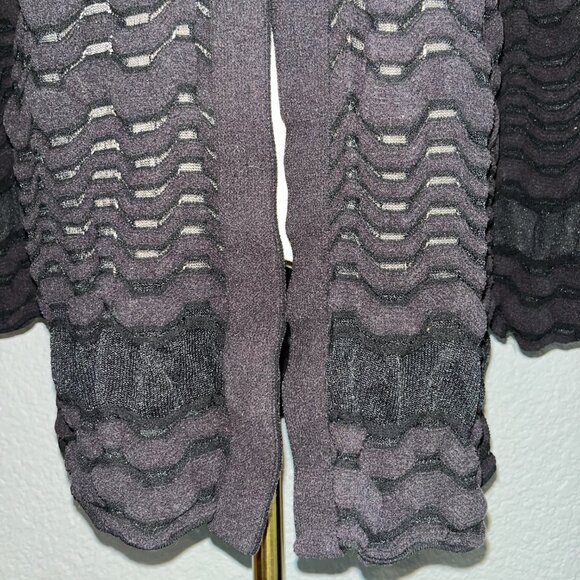 MISSONI BLACK ZIG ZAG PATTERN MESH OPEN CARDIGAN MADE IN ITALY EUC IT48 = US 12 - Picture 4 of 15